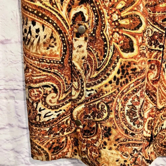 Zenergy by Chico's Paisley Print Zip Front Jacket Size 0 Small Stretch Boho - Picture 7 of 11